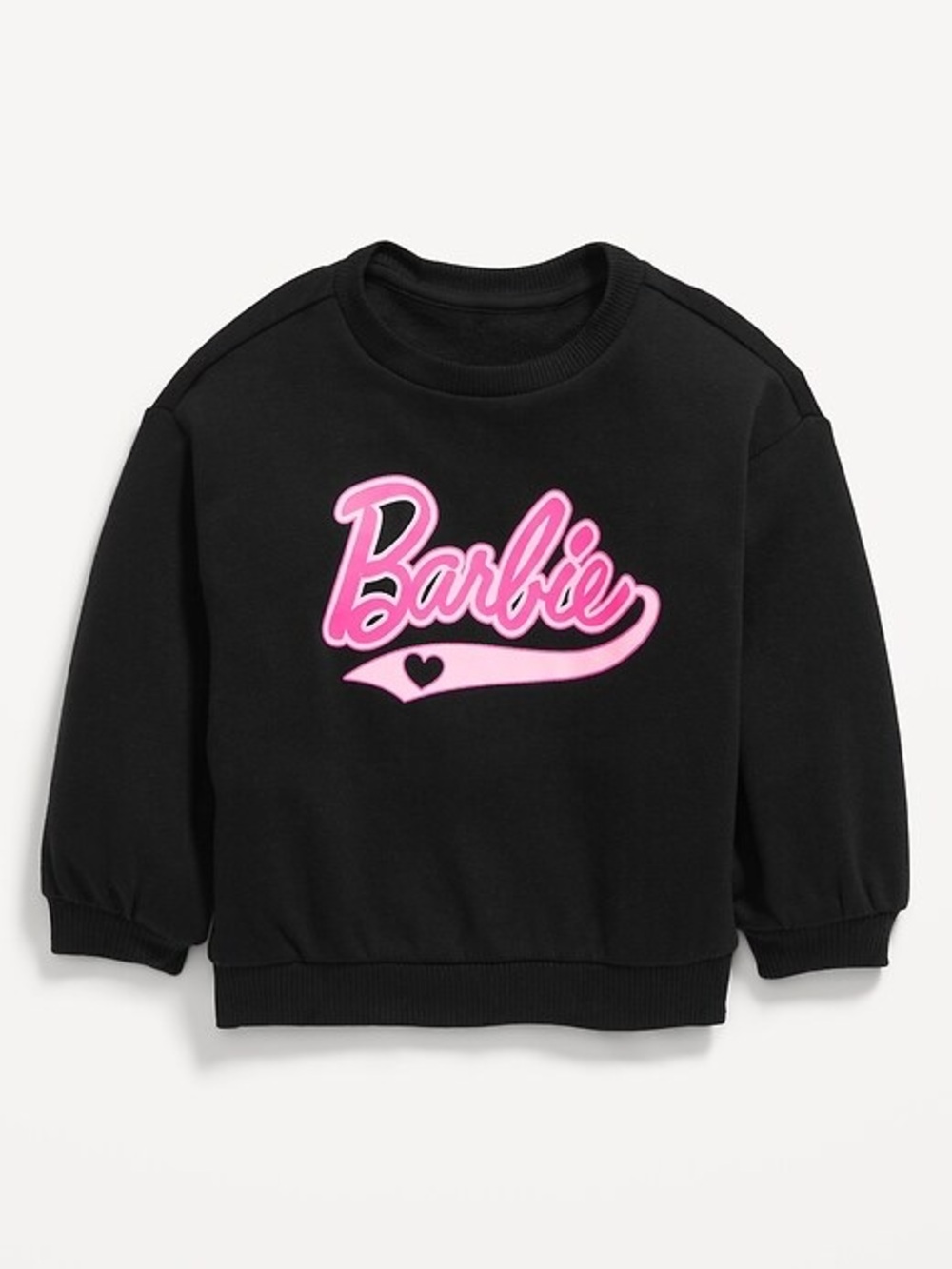 Barbie Black Sweatshirt Top with Pink Logo - Kids 4T